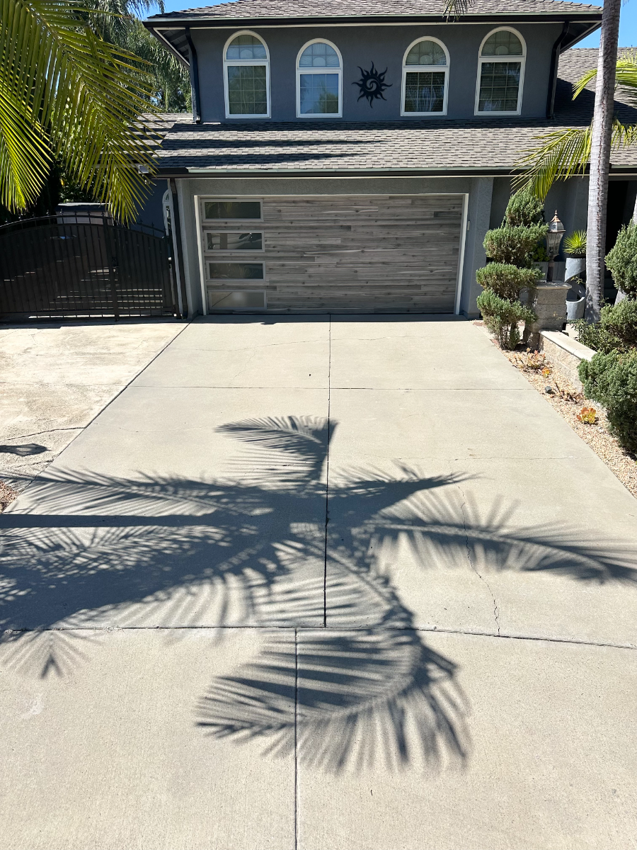 Driveway after pressure washing