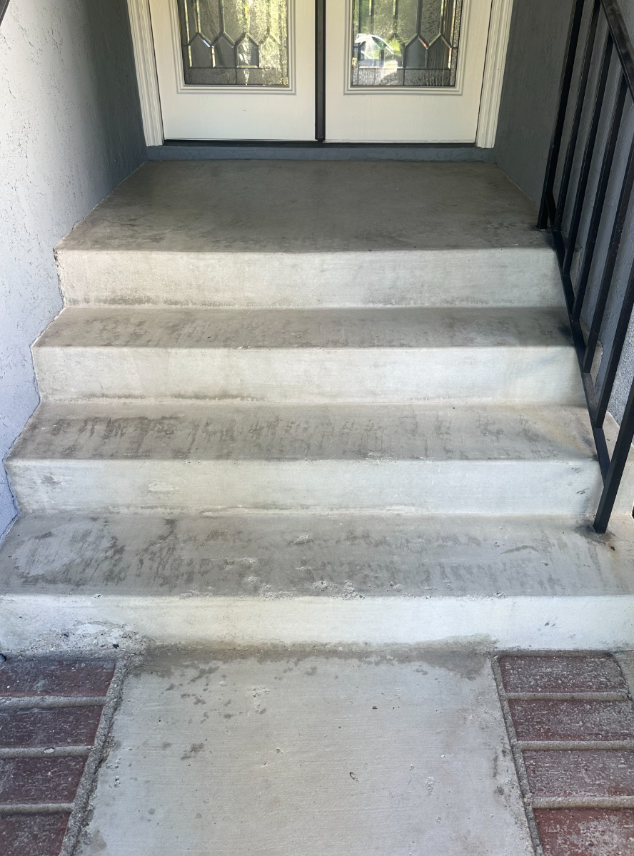 Front entry after pressure washing