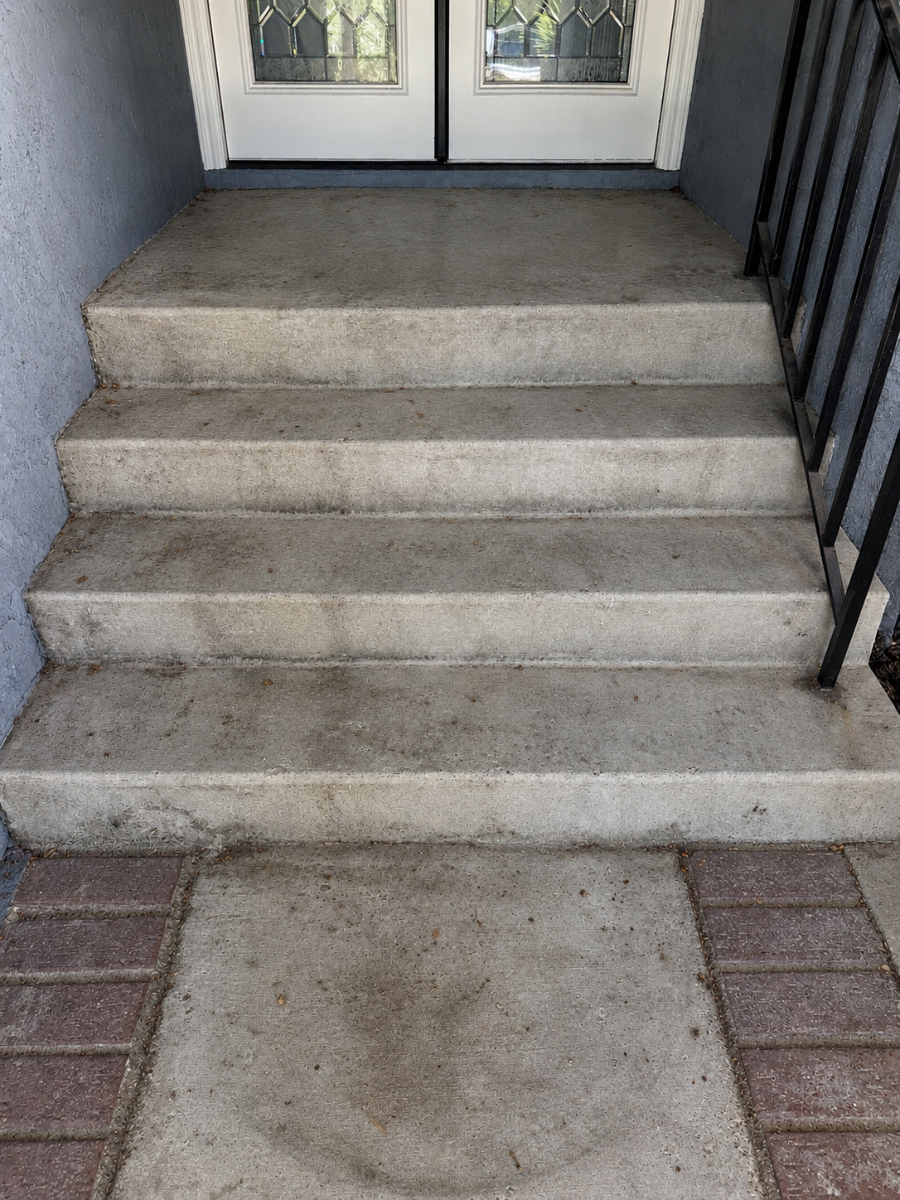 Front entry before pressure washing
