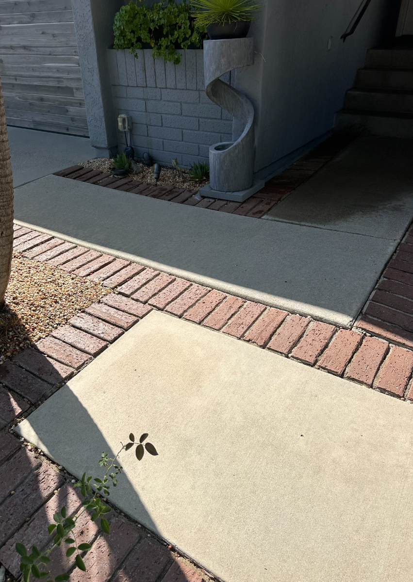 Walkway after pressure washing