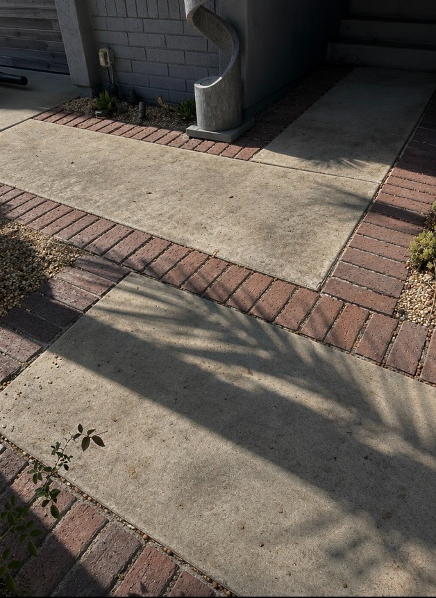 Walkway before pressure washing